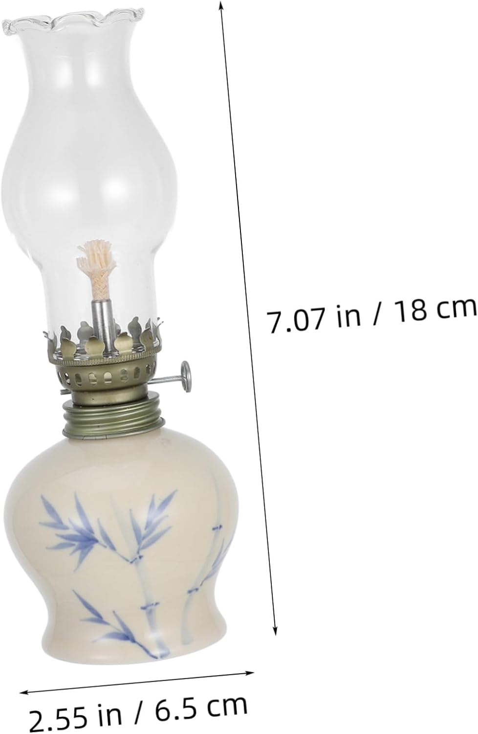 Antique Kerosene Lamp Refillable Ceramic Oil Lantern for Home Decor Emergency Lighting and Portable Use Vintage Hurricane Lamp for Halloween and Christmas Celebrations