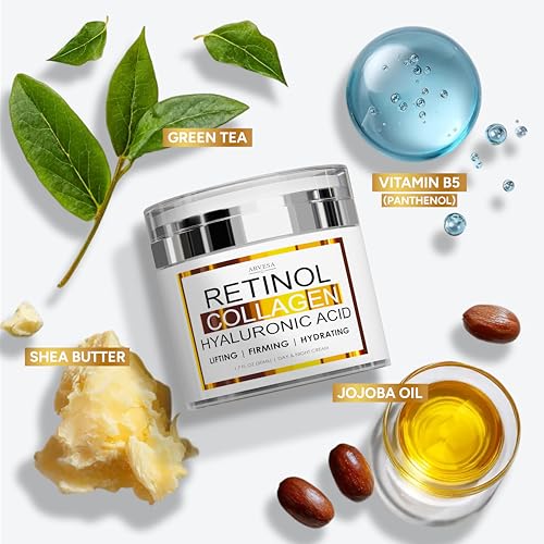 Retinol Cream for Face with Collagen and Hyaluronic Acid - Anti Aging Wrinkle Cream for Women and Men - Day and Night Facial Moisturizer for Tightening and Skin Firming - Crema Hidratante Para la Cara - Image 5