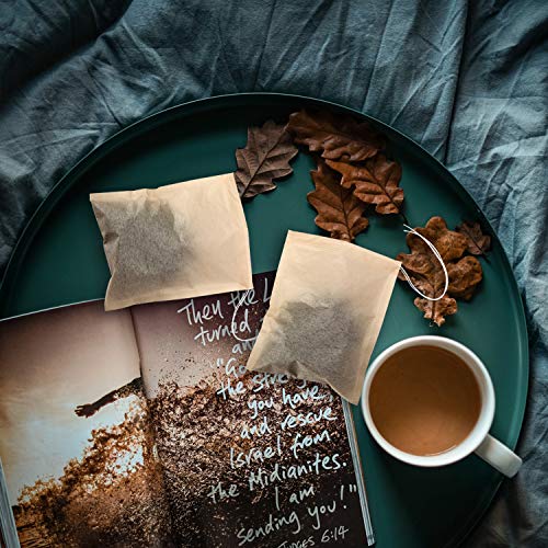 500 Pack Tea Filter Bags, Pozean Tea Bags For Loose Tea Disposable With Drawstring And Original Wood Color, For Coffee, Scented Tea, Loose Tea, Soup Package And More (3.15×3.94 Inch) #TOP4