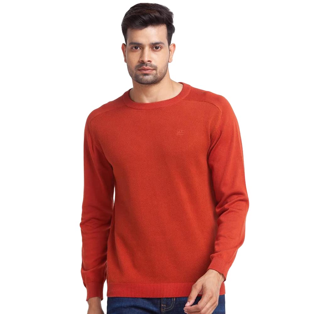 colorplus Tailored Fit Orange Sweater for Men-picture-20