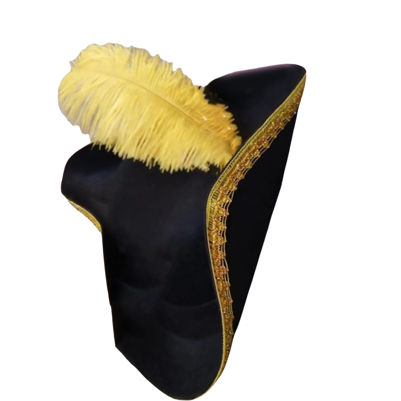 X-Institute Cute Colonial Tricorn Hat With Feather Decors Halloween Carnival Party Cosplay Pirate Hat For Adults