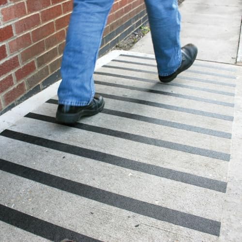Image of JSITON Anti Skid-Anti Slip Black Tape Fall Resistant with PET Material and Solvent Acrylic Adhesive Tape for Slippery Floors, Staircase, Ramps, Indoor, Outdoor Use