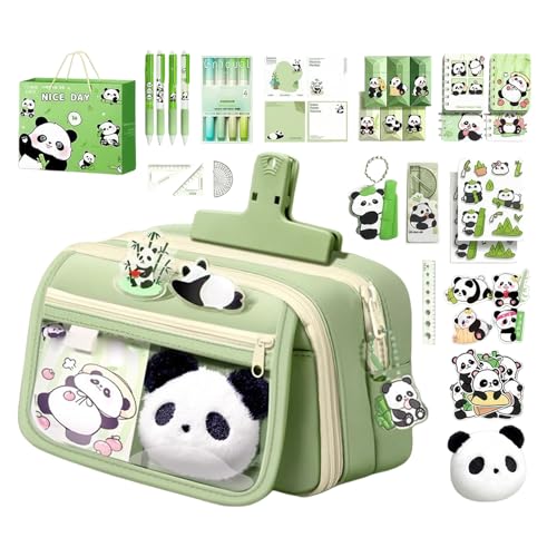 Genérico Set de Papelería con Diseño de Panda | Tema Panda,Estuche De Lápices Bonito | para Salón de Clases, Niños y Niñas, Cumpleaños, Navidad, Fiestas y Temporada de Vuelta al