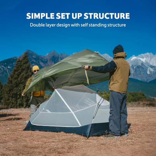 Image of Naturehike Mongar Upgraded 1 /2 /3 Person Backpacking Tent,Waterproof Lightweight Camping Tent with Footprint