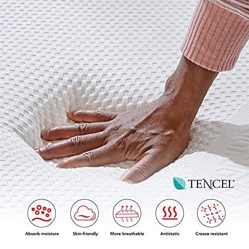 Mlily King Mattress, Manchester United 12 Inch Memory Foam Bamboo Charcoal Mattress, Cool Sleep & Pressure Relief, Made In Usa, White #TOP4