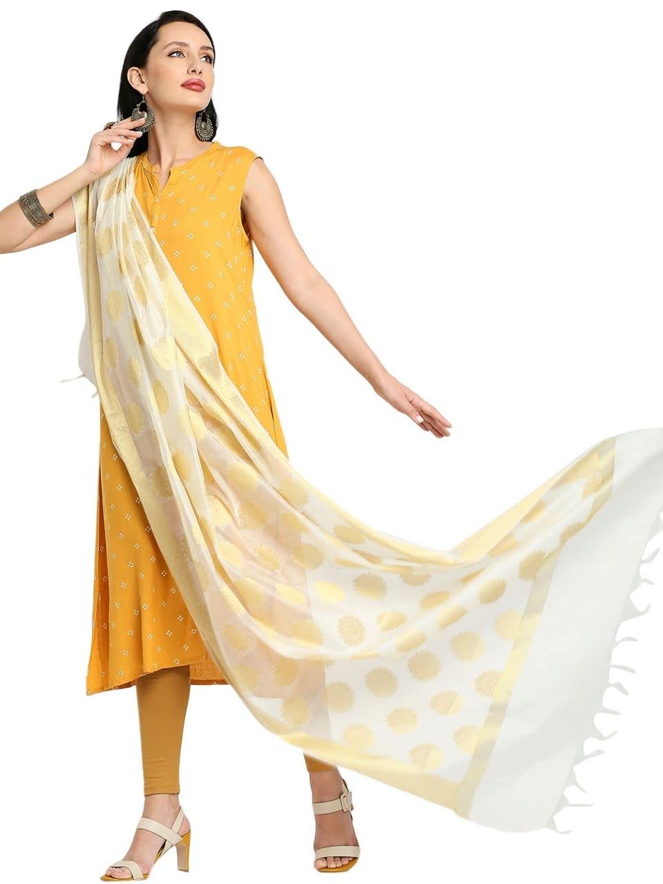 dupatta bazaar Women's Off White Banarasi Silk Dupatta-picture-40