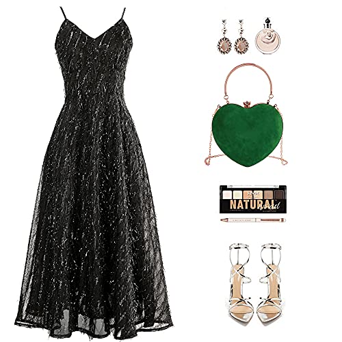 Bolso de mano corazón Goclothod terciopelo para mujer miniatura 4