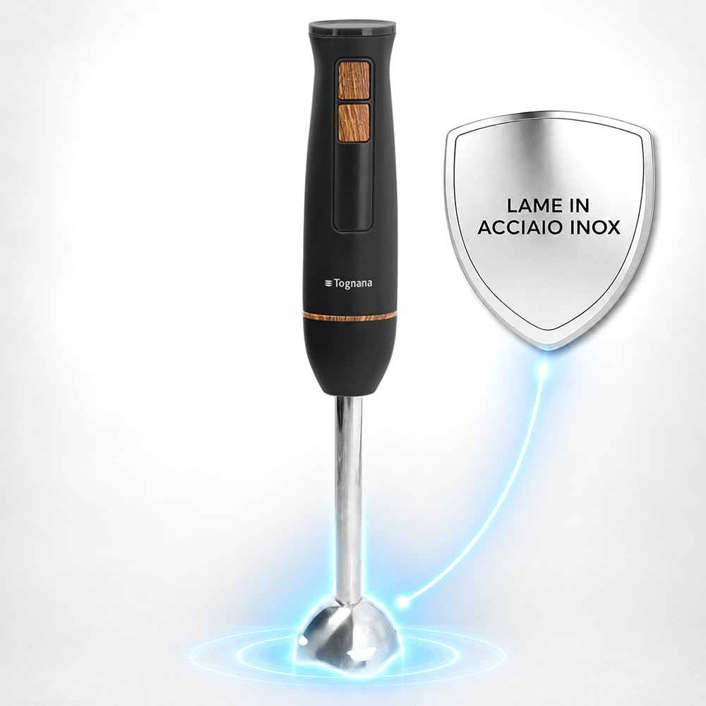 Tognana Iridea blender ręczny 3 w 1, 400 W, stalowy, czarny/brązowy