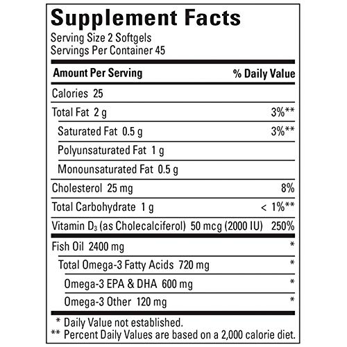 Nature Made Fish Oil Omega 3 1200 Mg With Vitamin D3 2000 Iu, 90 Softgels, Omega 3 Supplement For Heart, Bone, Teeth, Muscle, And Immune Health (Pack Of 3) #TOP1