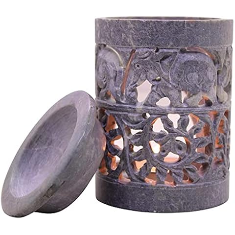 Quemador de aceite KC KULLICRAFT Soapstone para tallar elefante Cover