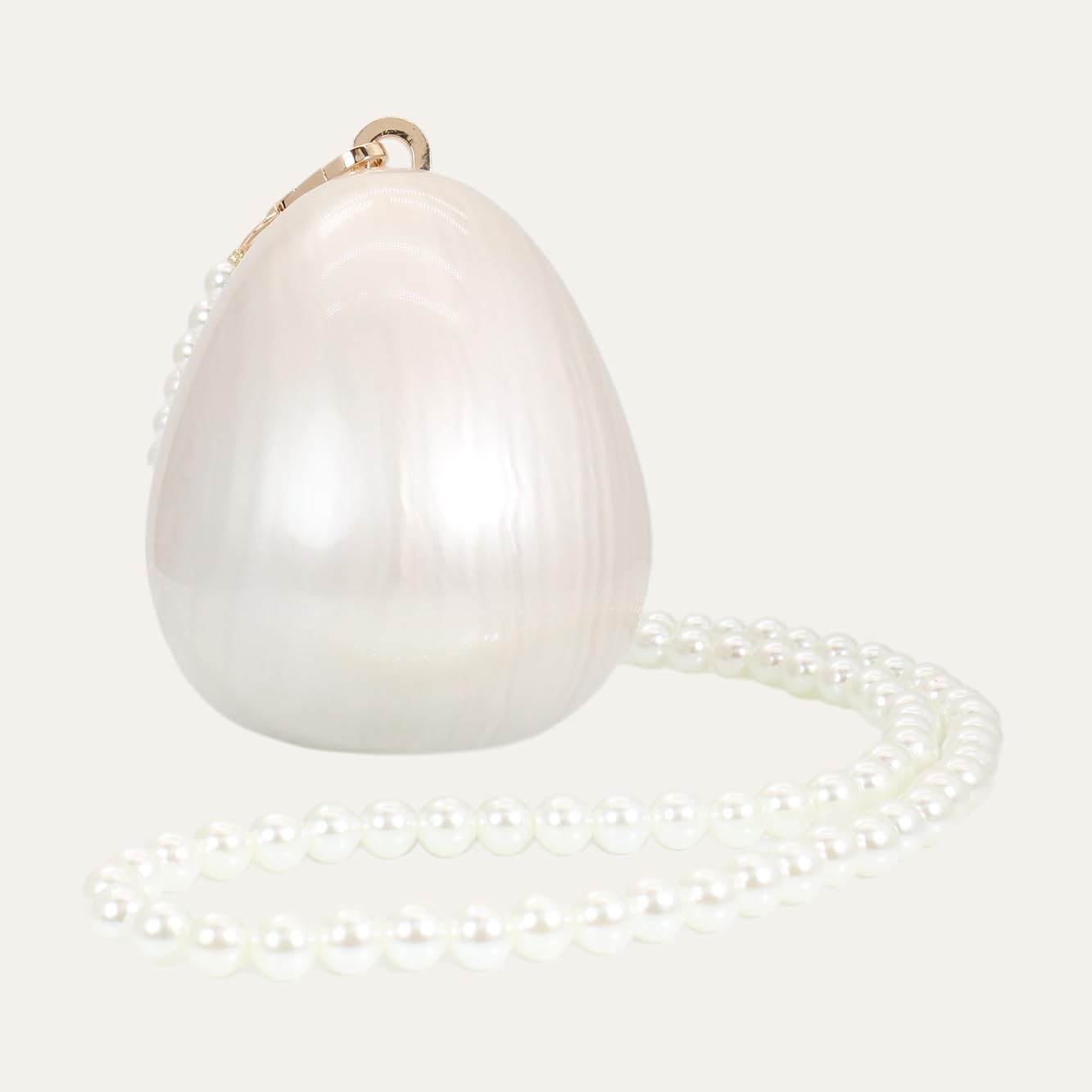Women Acrylic Egg Clutch Bag Cute Pearl Acrylic Evening Handbags Marble Purses Beaded Shoulder Bags for Party Prom - Image 5