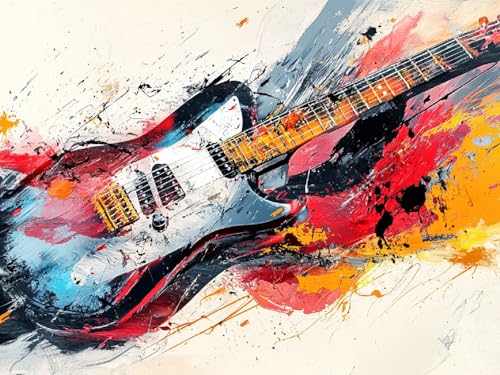 Dozsconz 5D Peinture Diamant Guitare Diamond Painting Adulte Grand Format XXL 30x40cm, Diamant Painting Art DIY Diamant Strass Point de Croix Painting Kit Complet pour Decoration Maison, Cadeau Femme