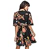 Milumia-Womens-Boho-Button-Up-Split-Floral-Print-Flowy-Party-Dress Milumia Women's Vintage Boho Button Up Split Floral Print Flowy Party Dress A Black X-Large