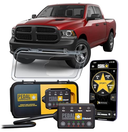 PEDAL COMMANDER for Ram Truck 2007-2018 Throttle Response Controller Dodge Gas & Diesel (Not Compatible w/ 2011-2014 HO) - Plug-and-Play Throttle Controller, App Control, Ram Accessories