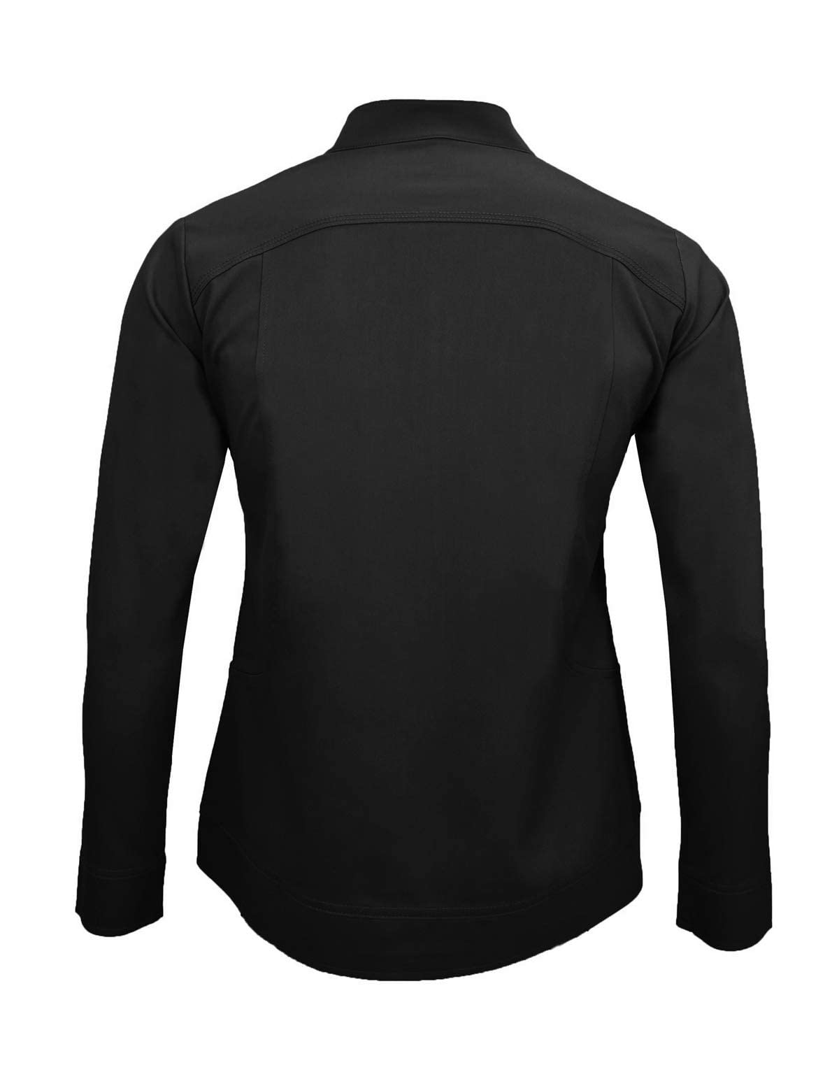 ACTIVE UNIFORMS Women's Ultra Soft Front Zip Warm-Up Scrub Jacket (Black, Large)