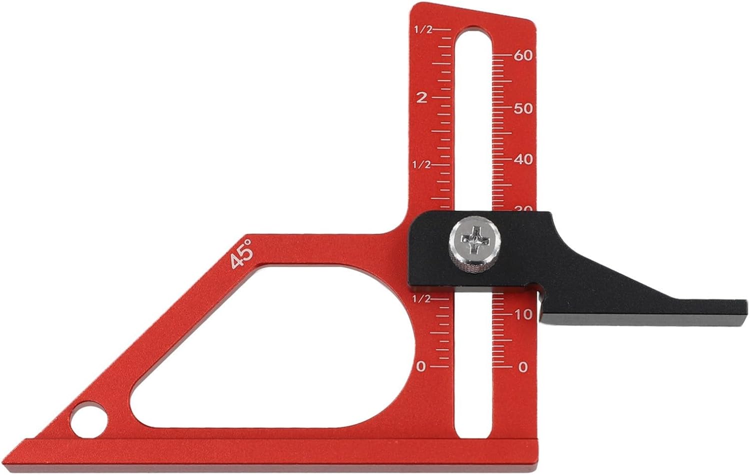Table Saw Height Gauge Ruler Adjustable 0-60mm Aluminum Alloy Depth Meter for Woodworking, Compatible with Saw, Router Bits, Milling Cutters and Drill Press,