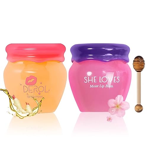 Natural Lip Plumper - Máscara labial mágica, bálsamo para rellenar los labios con cera de abejas y vitamina E, DEROL Lip Plumper, uso diurno y