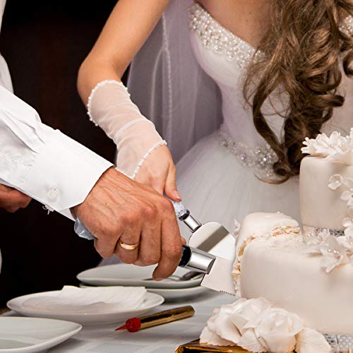 HISSF Wedding Cake Knife And Server Set, 2 Pcs Cake Slicer And Server Set
