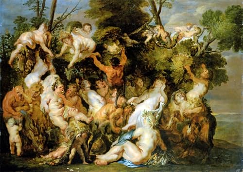 Tableau Bacchanale de Jacob Jordaens affiche d'art sur toile 60x90cm