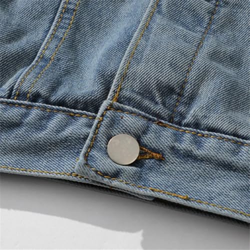 Men's American Retro Graffiti Denim Clothing Loose Wash Retro Classic Denim Jacket3