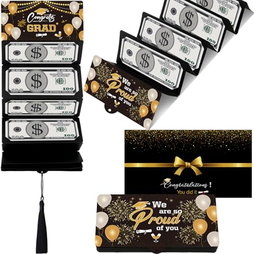 Meiidoshine Graduation Gifts Graduation Money Holder with 6 Bill & Card Slots and Envelope Congratulation Cash Gift Card Holder for College Graduates 2026