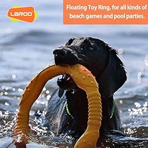 Laroo dog flying ring toys floating flying dog disc toys summer pet training outdoor durable chew toys for medium and large dogs large orange30cm   cucciolini doodles