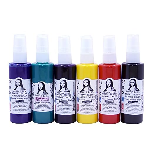 Juego de Pintura para Tela. Pintura Textil en Spray. teñido Anudado Pinta una Camiseta. Impermeable. 6 Colores x 70ml Azul, Rojo, Amarillo, Verde, Morado, Negro