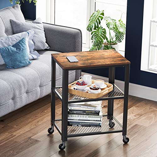 Vasagle Serving Cart, 3-Tier Bar Cart On Wheels With Storage And Steel Frame, Rustic Brown Ulrc78X #TOP3