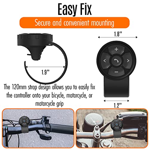 Télécommande Guidon Motocyclette Bluetooth avec Fonctions Volume Appels et Lecture Audio