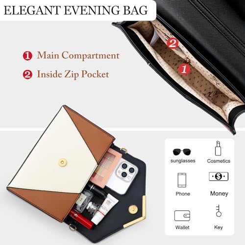 KKXIU Women Elegant Faux Leather Evening Envelope Clutch Purse Foldover Bags for Party Wedding Prom - Image 7