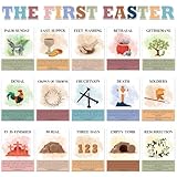 18Pcs Easter Story Posters Boho Christian Easter Death and Ressurrection Story Posters Holy Week Scripture Wall Art Bible Verse Classroom Decoration for Religious Sunday School Church Home Wall Decor