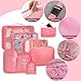 8 Set Packing Cubes for Suitcases, kingdalux Travel Luggage Packing Organizers with Laundry Bag, Compression Storage Shoe Bag, Clothing Underwear Bags, for Women & Man