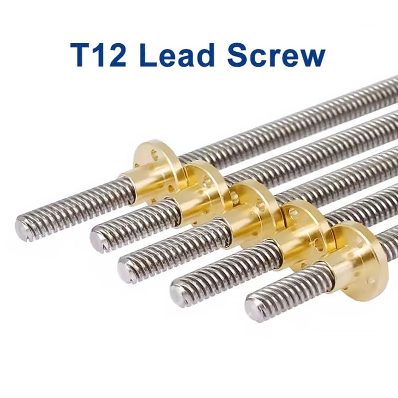 Tornillo T12 de acero inoxidable con paso de 2mm for tuerca de varilla trapezoidal de impresora(200mm)