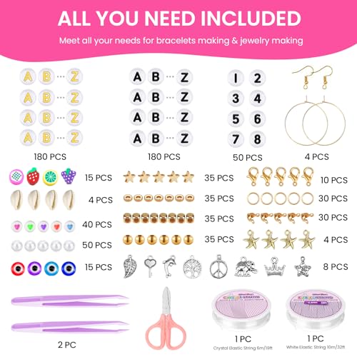Image of Gionlion 25000 Pcs Clay Beads Bracelet Making Kit Abundant Single Color Heishi Beads, 7 Boxes Polymer Beads for Bracelets Jewelry Making kit with Charms, DIY Arts and Crafts Gifts