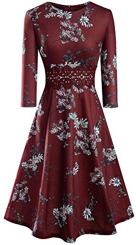Image of HOMEYEE Women's Cocktail A-Line Embroidery Casual Party Summer Wedding Guest Dress A079