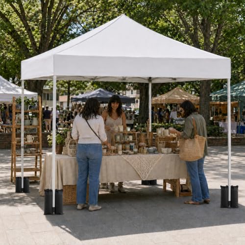 Image of 10x10 Canopy Replacement Top, Heavy Duty Pop Up Tent Cover(Top Only)(White)