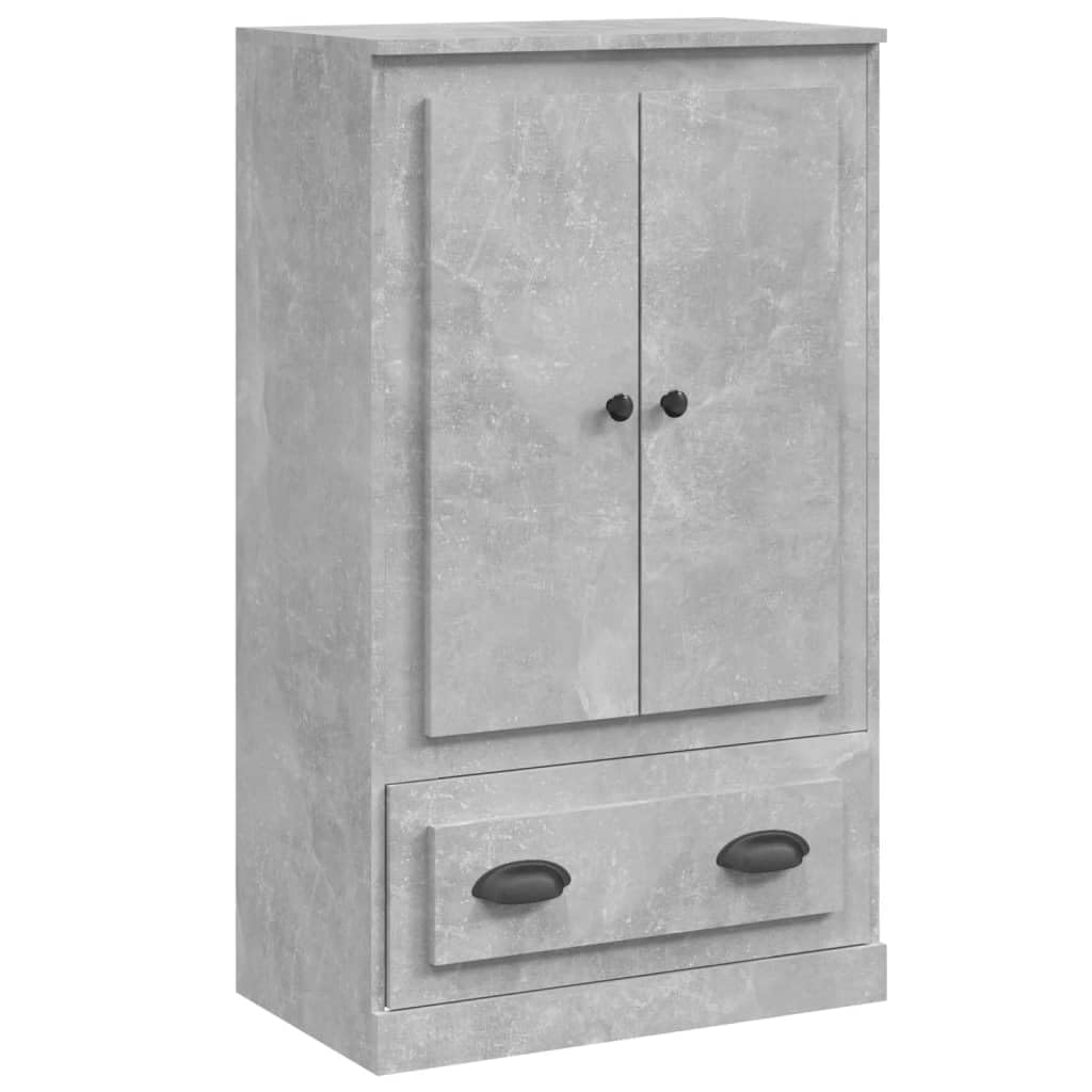 Générique Bufet wysoki szary beton 60 x 35,5 x 103,5 cm drewno inżynieryjne, minimalistyczna szafka do przechowywania, wysoki mebel z dużą przestrzenią do przechowywania do salonu lub przedpokoju