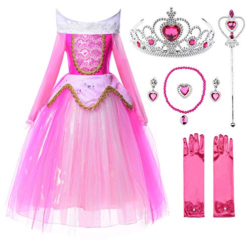 Jerrisapparel Niña Princesa Aurora Disfraz Vestir Bella Durmiente Vestito 2 Con Accesorios, 4 Años Jerrisapparel Niña Princesa Aurora Disfraz Vestir Bella Durmiente Vestito 2 Con Accesorios, 4 Años