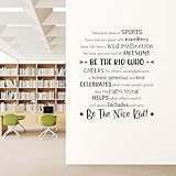 Be the Nice Kid Wall Decal | Classroom Quote | Inspirational Vinyl Decor for Teachers