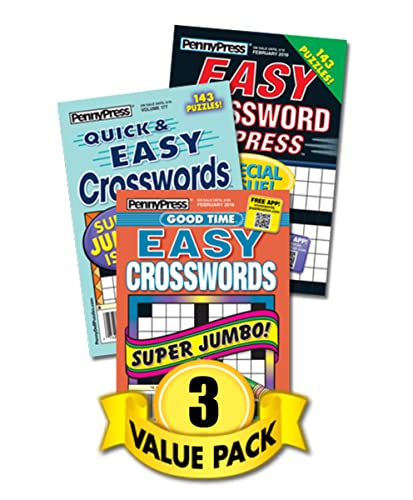 Lot (3) Penny Press Quick/Easy/Express Crosswords Puzzles Books