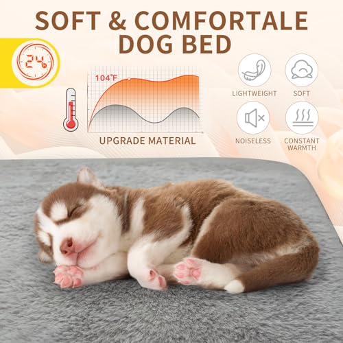 Image of Homimp Self Warming reusable dog training pads,Non-Slip Washable Pee Pads for Dogs, Fast Absorbent Pet Whelping Pads, Ideal for Puppy Senior Dog Whelping, Incontinence, Housebreak, Crate,59x40in, Gray