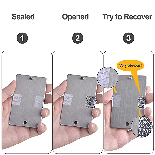 Steel Bitcoin Wallet, Cryptocurrency Wallet for Hardware Cold Wallet Backup, Bitcoin Crypto Seed Storage Compatible with All BIP39 Hardware（2 Plates and Anti-Tamper Seals,Stainless Steel）4