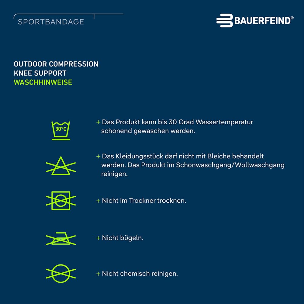 BAUERFEIND Knie Sleeve zum Wandern „Outdoor Compression Knee Support“, 1 Unisex Kniebandage zur Wanderausrüstung, Rechts & Links tragbar, Wanderbandage mit Merino Wolle
