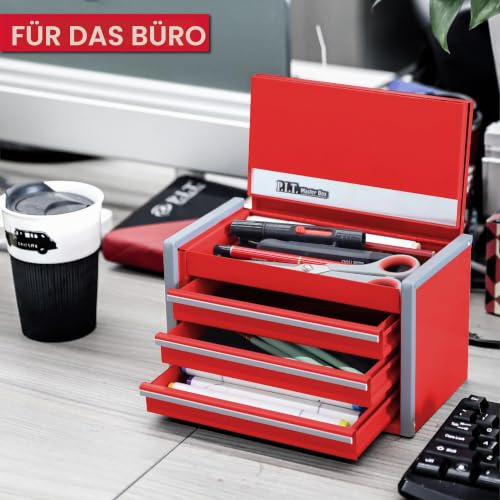 P.I.T. Mini-Werkzeugkasten, tragbar, 3 Schubladen, Stahl, mit magnetischer Verriegelung… – Ansicht 4