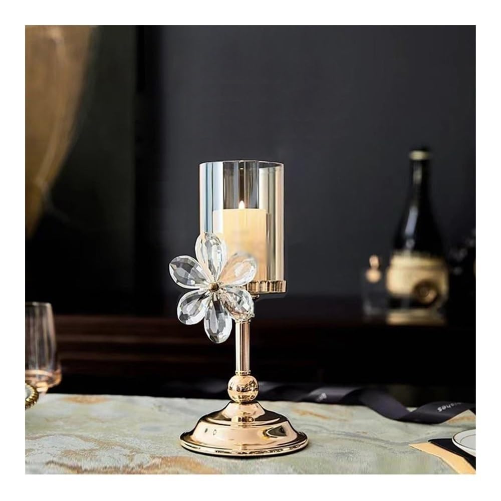 Vintage Candle Stands Candlestick Table Decoration Ornaments(Clear,Medium)
