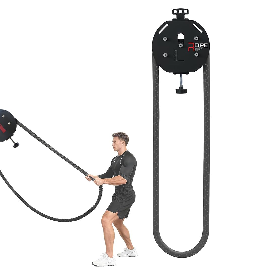 Polea Ajustable De 20 Kg con Cuerda para Entrenamiento De Fuerza︱Entrenador De Cuerda con Resistencia Ajustable︱Entrenador De Cuerda Sin Fin︱para Resistencia Muscular