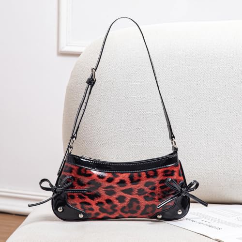 Image of Fashionable Leopard Women's Crossbody Bag Shoulder Bag Clutch Purse- Vintage Chic for Everyday and Formal Occasions - Black