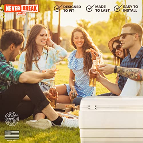 Neverbreak Parts - 2 Pack White Igloo Cooler Hinges Replacement With Screws | High Strength Igloo Cooler Replacement Parts | Igloo Parts Kit For Ice Chests #TOP5