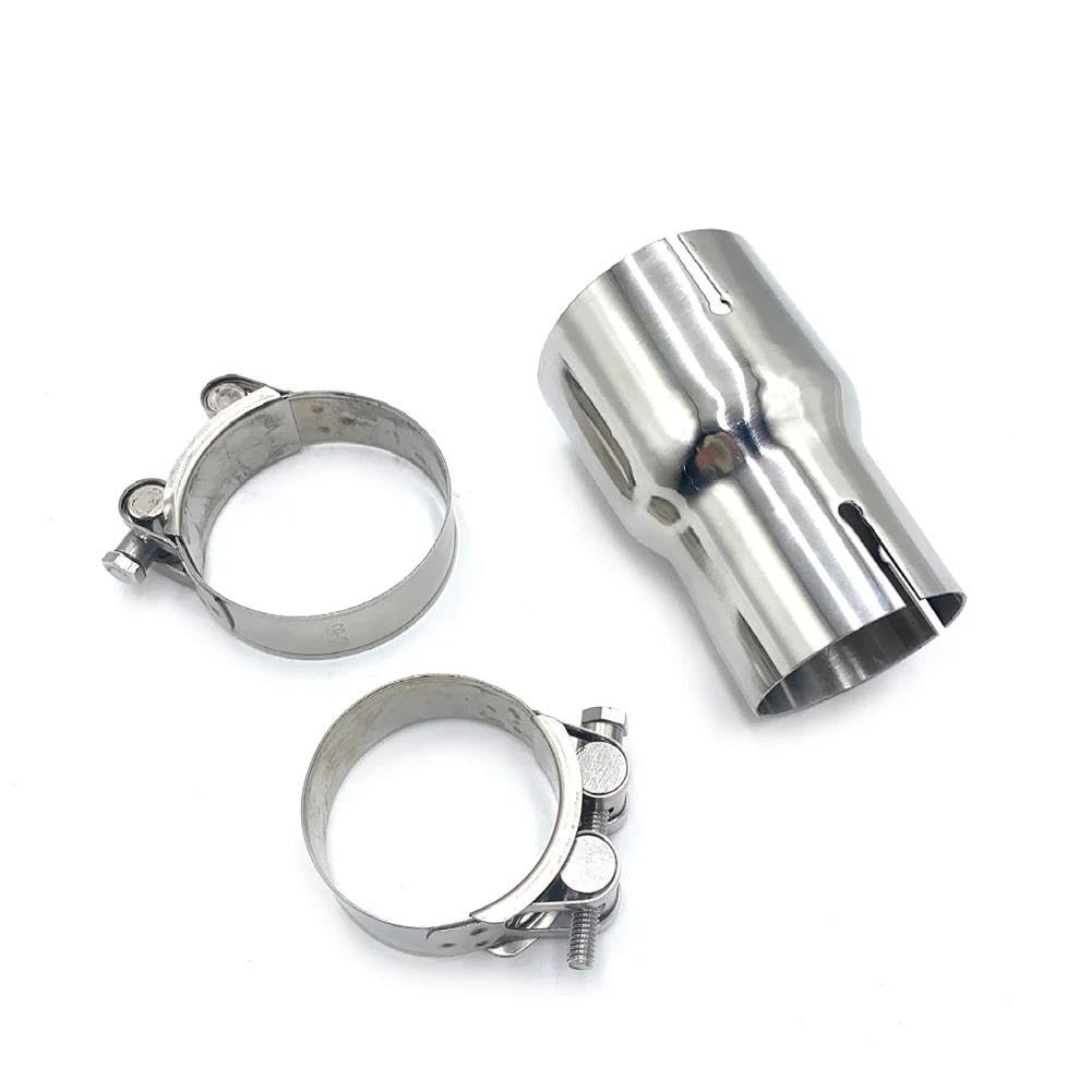 Tubo de Escape 1 * Tubo De Escape 304 Tubo Acero Inoxidable Adaptador Recto Tamaño Reductor Manguito Silenciador General con Abrazadera Punta de Silenciador(51MM-54MM)