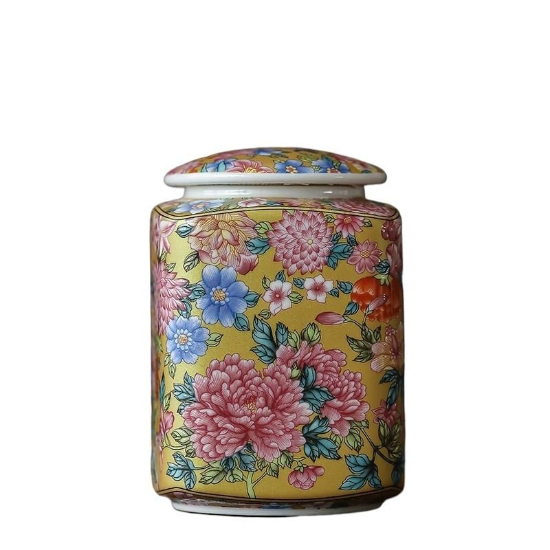 Juego De Té Lata de té China Retro de cerámica sellada, Tarro de Almacenamiento for té Suelto, Caja de té for el hogar, Tarro de Cocina Sellado for café Tarro para Guardar Té(A)